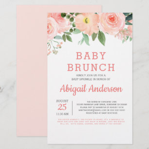 Papier Budget Bébé Brunch Aquarelle Floral Invitation