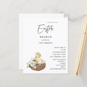 Papier Budget Bébé Canard et Oeuf de Pâques Floral Pâques