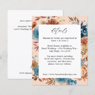 Papier Budget Beige & Bleu Poussiéreux Détails Floraux -