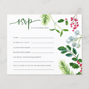 Papier BUDGET Berries Mistletoe Noël Mariage RSVP