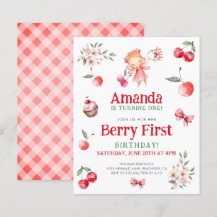 Papier Budget Berry First Cherry Invitation Anniversaire