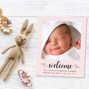 Papier Budget Bienvenue Photos Baby Girl Faire-part de na