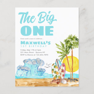 Papier Budget Big One Tropical Beach 1er Anniversaire du