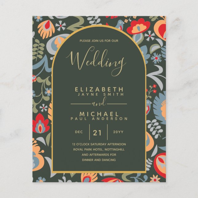 Papier BUDGET Bilingue Espagnol Anglais Boda Mariage (Devant)