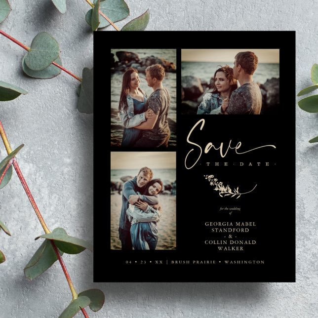 Papier Budget Black Branches tendance Mariage 3 Photos (Créateur téléchargé)