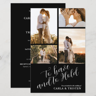 Papier Budget Black Collage 4 Faire-part de mariage photo