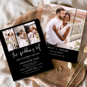 Papier Budget Black Four Photo Faire-part de mariage