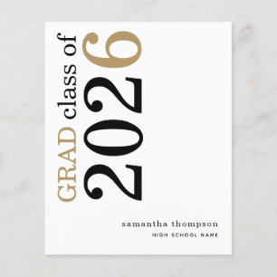 Papier Budget Black Gold 2024 Faire-part de graduation