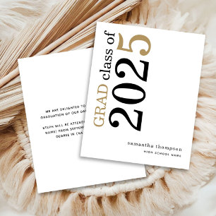 Papier Budget Black Gold 2024 Faire-part de graduation