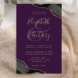 Papier Budget Black Gold Agences Corners Purple Mariage