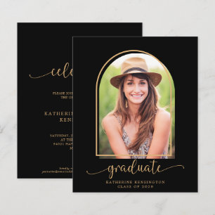 Papier Budget Black Gold Arch Photo Graduation Party