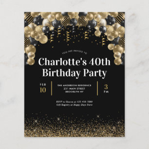 Papier Budget Black Gold Balloon Parties scintillant Tout