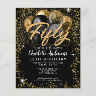 Papier Budget Black Gold Parties scintillant Balloon N'im