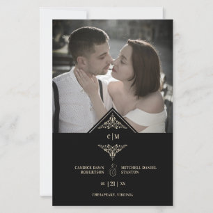 Papier Budget Black Golden Chic dentelle romantique Coupl