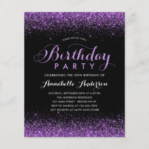Papier Budget Black Purple Plum Parties scintillant N'imp