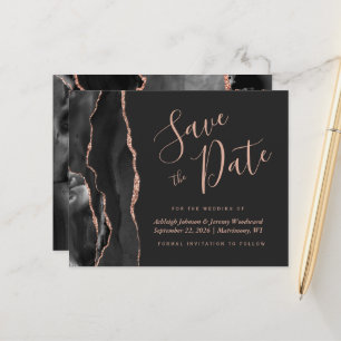 Papier Budget Black Rose Gold Agate Dark Enregistrer la d