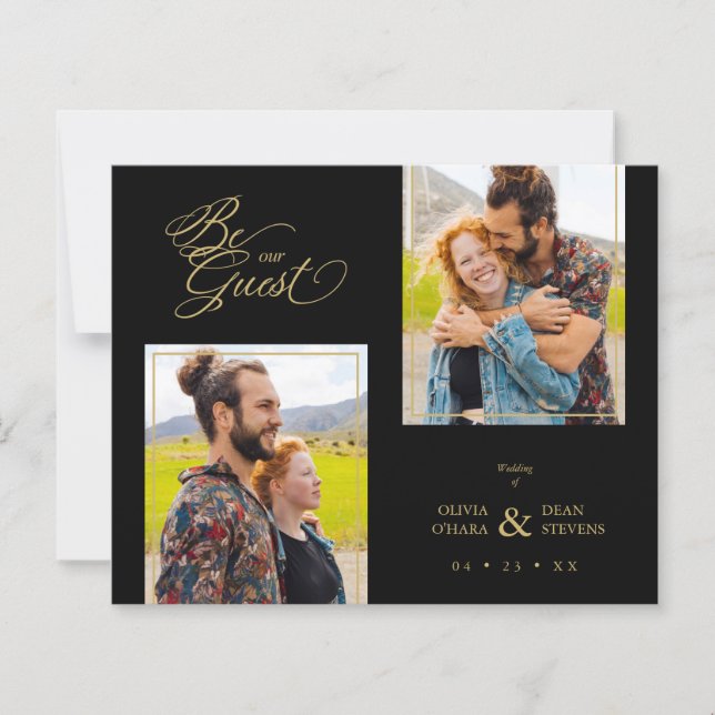 Papier Budget Black Trendy 2 Photos Faux Golden (Devant)