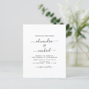 Papier Budget Black White Mariage Typographie moderne