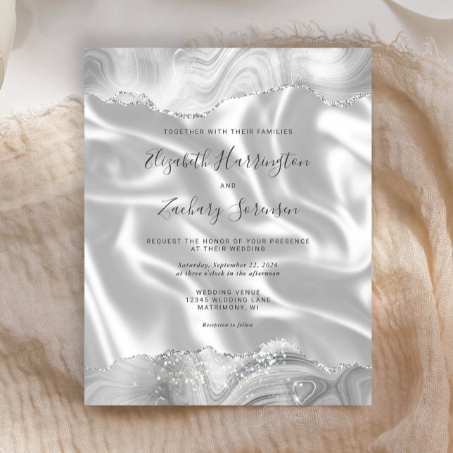 Papier Budget blanc gris argenté âge blanc Mariage de soi (Créateur téléchargé)