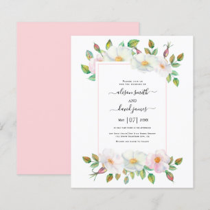 Papier BUDGET Blanc rose sauvage faire-part de mariage fl