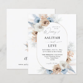 Papier Budget bleu et beige Boho Mariage floral 2