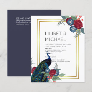 Papier BUDGET Bleu Paon Bourgogne Mariage Hiver Automne