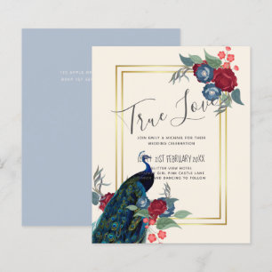 Papier BUDGET Bleu Paon Bourgogne Mariage Hiver Automne