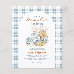 Papier BUDGET Bleu Un petit Citrouille Baby shower de cam