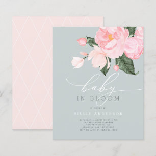 Papier Budget Blue Blush Floral Girl Baby in Bloom Douche