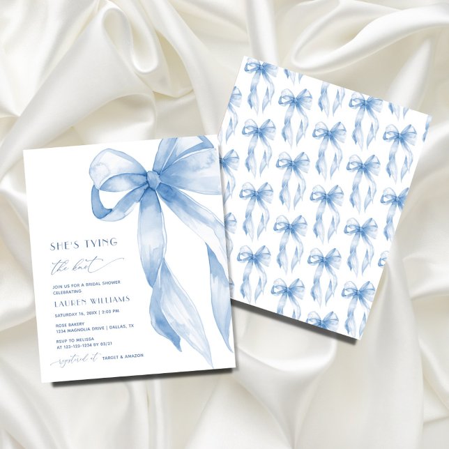 Papier BUDGET Blue Bow Elle noue la Fête des mariées de n (Créateur téléchargé)