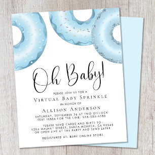 Papier Budget Blue Donuts Virtual Baby Sprinkle Invitatio