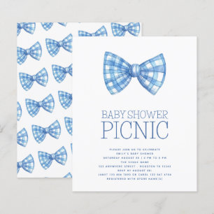 Papier Budget Blue En vichy Bow Cravate Baby shower Pique