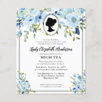 Budget Blue Floral Regency High Tea Fête des marié