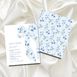 Papier BUDGET Blue Floral She's Tying Knot Fête des marié