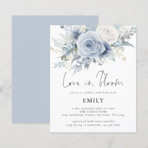 Papier Budget Blue Florals Amour dans la Fête des mariées