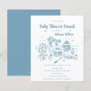 Papier Budget Blue Main Dray Boy Baby shower Brunch