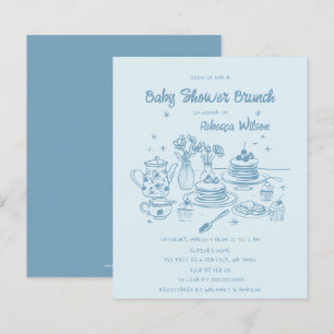 Papier Budget Blue Main Dray Boy Baby shower Brunch