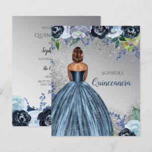 Papier Budget Blue Parties scintillant robe Quinceañera I