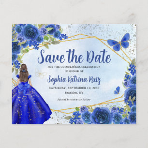 Papier Budget Blue Princess Quinceañera Enregistrer la da