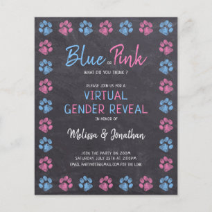 Papier Budget Blue Rose Empreintes de pattes Révélation v