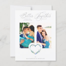 Papier Budget Blue Shades Grey Floral Heart 2 Photos