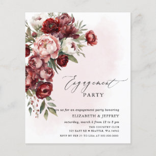 Papier Budget Blush Bourgogne Engagement Invitations de l