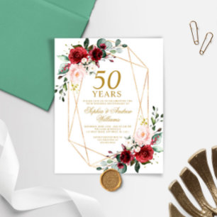 Papier Budget Blush & Bourgogne Mariage Anniversaire Invi