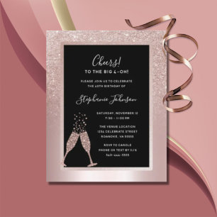 Papier Budget Blush Foil 40e Anniversaire Invitation de f