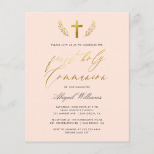 Papier Budget Blush Gold Calligraphie Première Sainte Com