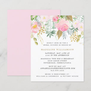 Papier Budget Blush Gold Floral Couple Shower Invitation