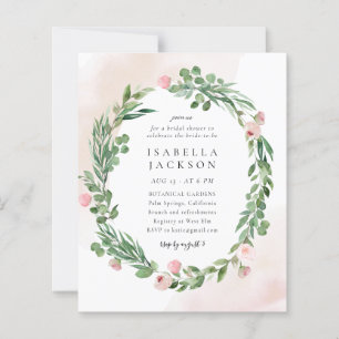 Papier Budget Blush Greenery Foliage Fête des mariées Inv