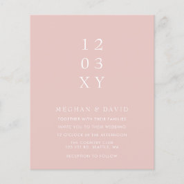 Papier Budget Blush Moderne Faire-part de mariage