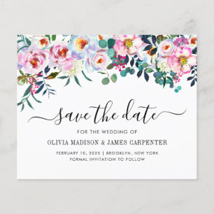 Papier Budget Blush Pink Eucalyptus Floral Enregistrer la