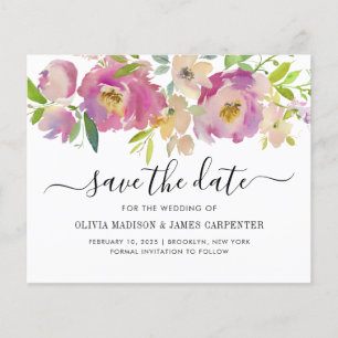 Papier Budget Blush Rose Botanical Floral Enregistrer la 